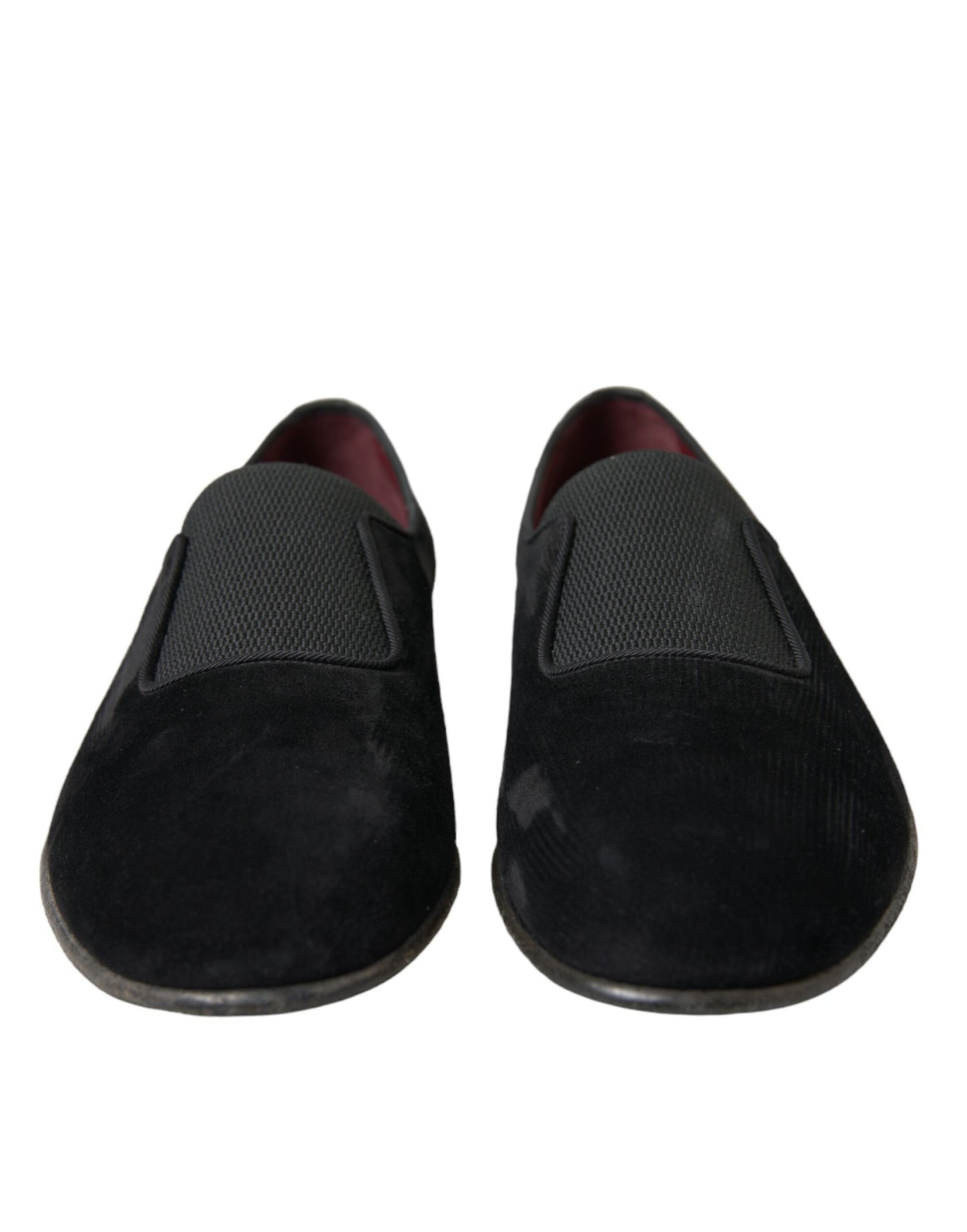 Dolce &amp; Gabbana Black RUNWAY Velor AMALFI Loafers Shoes