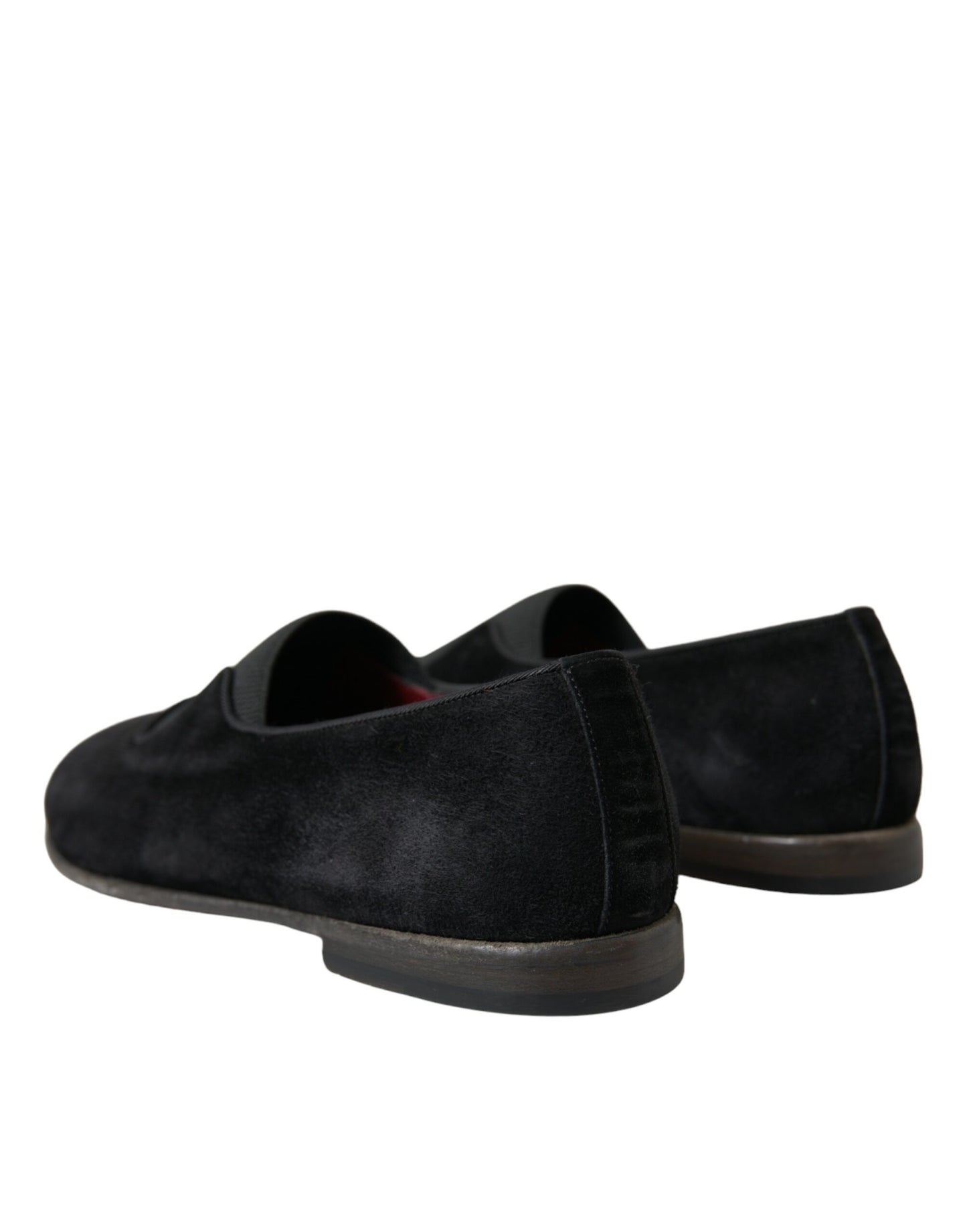 Dolce &amp; Gabbana Black RUNWAY Velor AMALFI Loafers Shoes