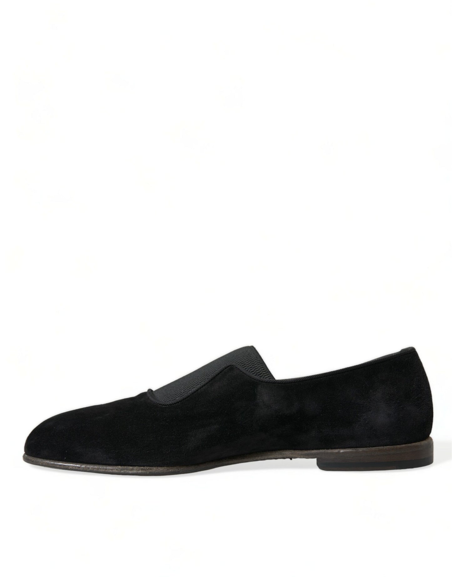 Dolce &amp; Gabbana Black RUNWAY Velor AMALFI Loafers Shoes