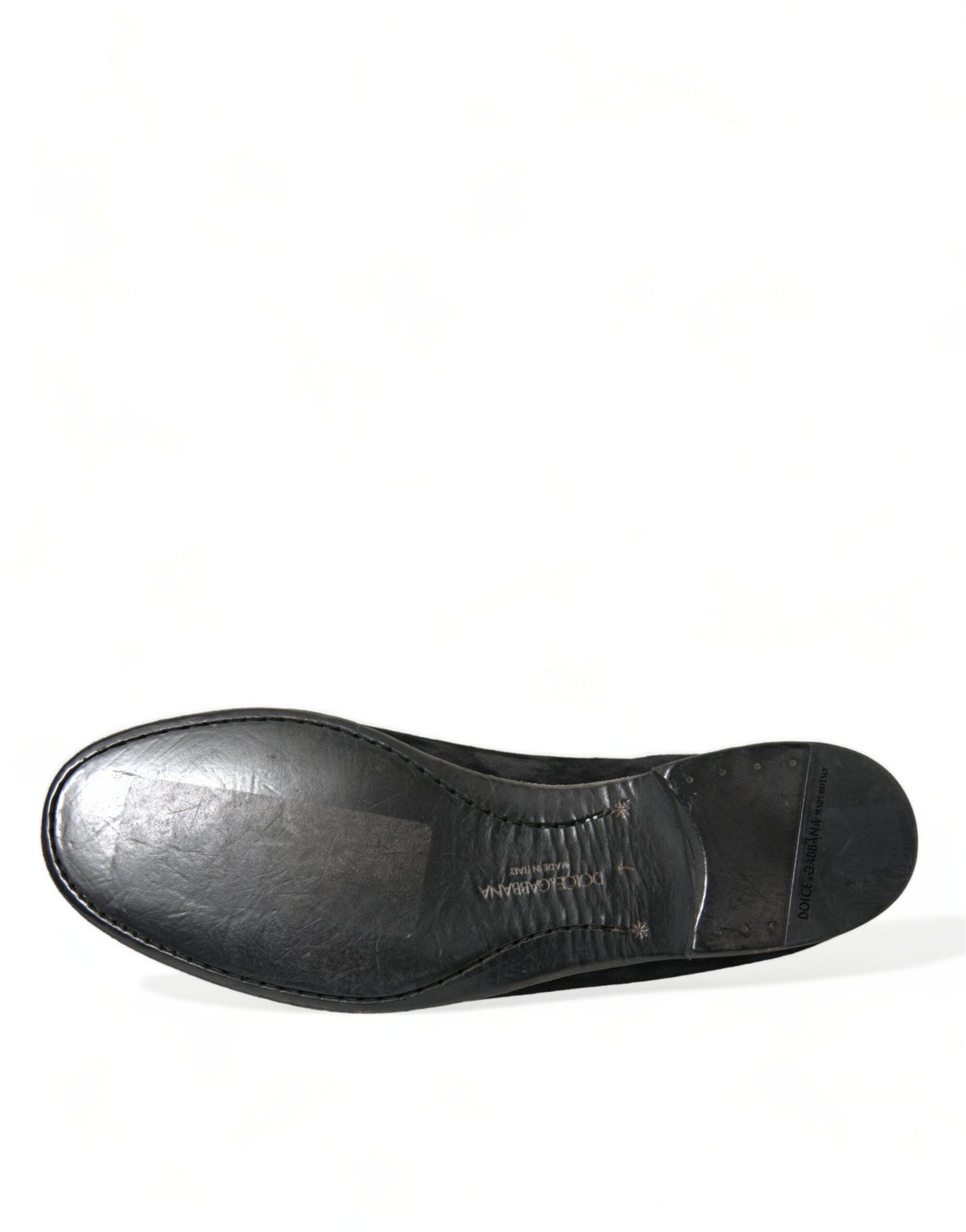 Dolce &amp; Gabbana Black RUNWAY Velor AMALFI Loafers Shoes