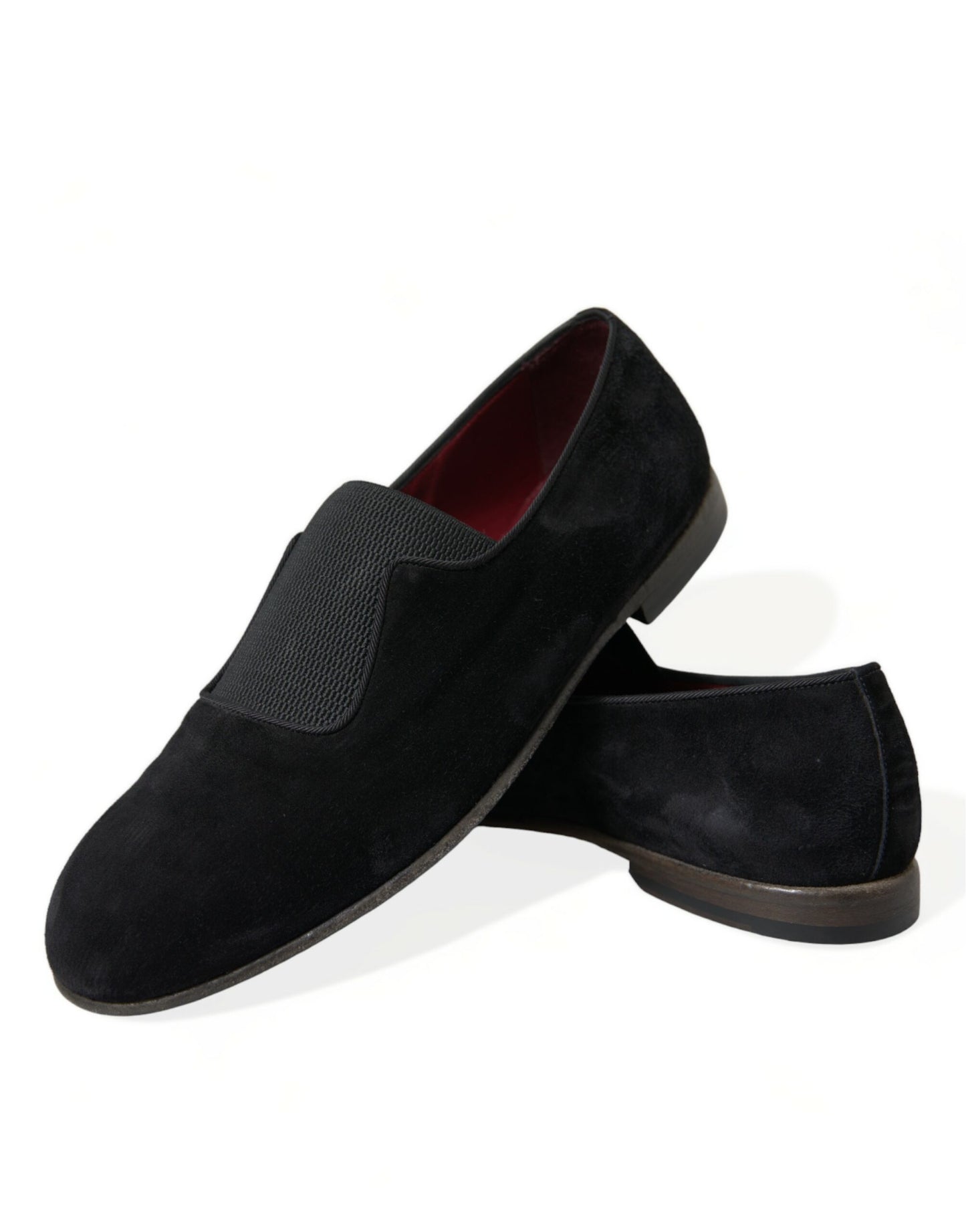 Dolce &amp; Gabbana Black RUNWAY Velor AMALFI Loafers Shoes