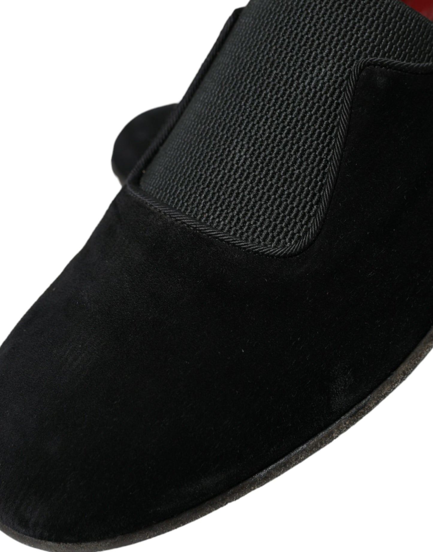 Dolce &amp; Gabbana Black RUNWAY Velor AMALFI Loafers Shoes