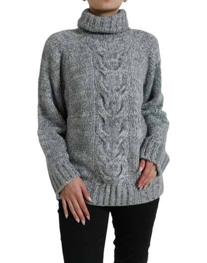 Dolce &amp; Gabbana Grauer Rollkragenpullover aus Kaschmir