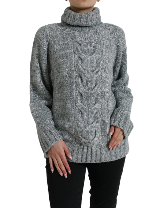 Dolce &amp; Gabbana Grauer Rollkragenpullover aus Kaschmir