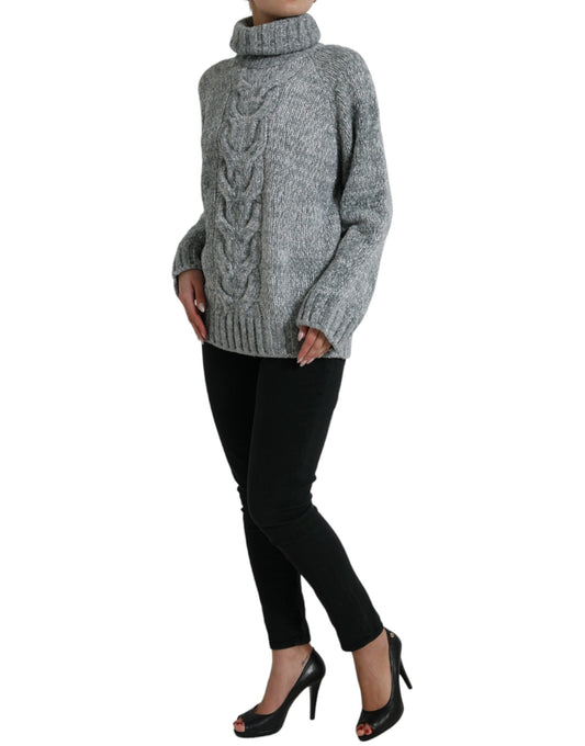 Dolce &amp; Gabbana Gray Cashmere Turtle Neck Pullover Sweater