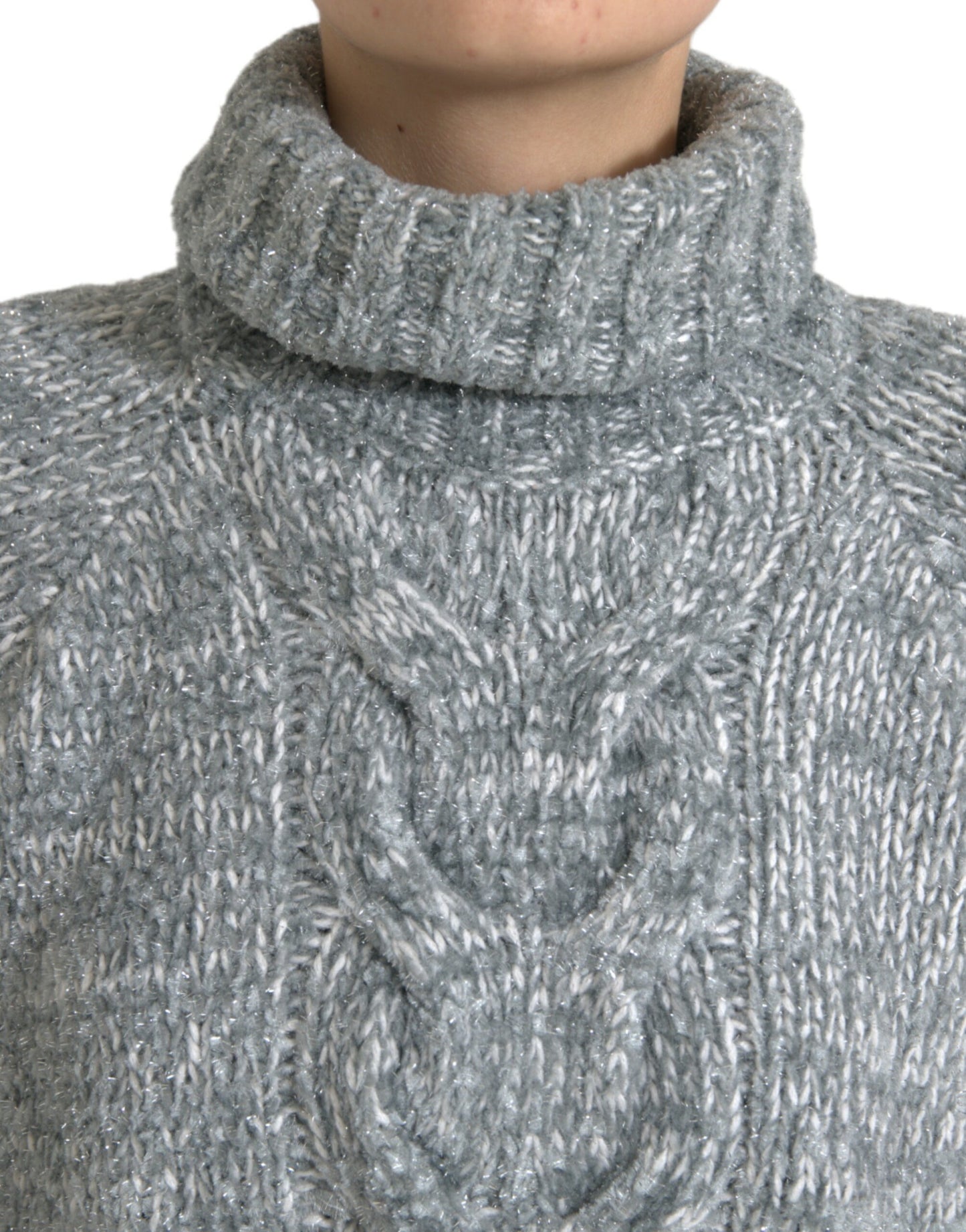 Dolce &amp; Gabbana Grauer Rollkragenpullover aus Kaschmir
