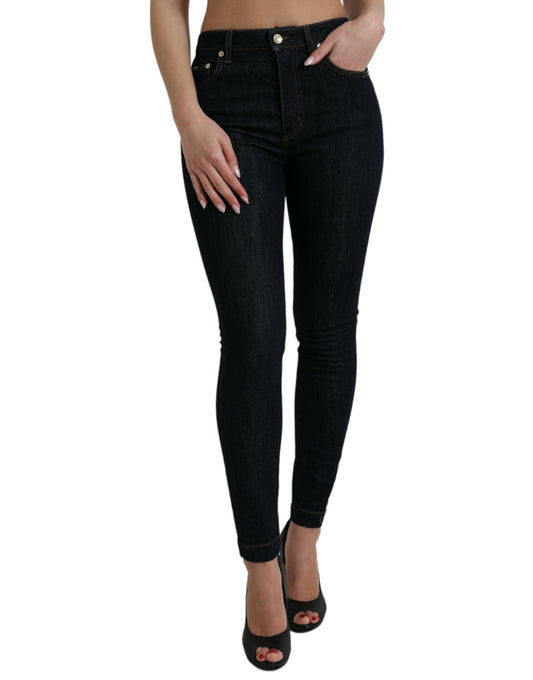 Dolce &amp; Gabbana Blue Cotton Stretch Denim Skinny Jeans