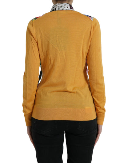 Dolce &amp; Gabbana – Mehrfarbiger Henley-Pullover aus Kaschmir mit Patchwork