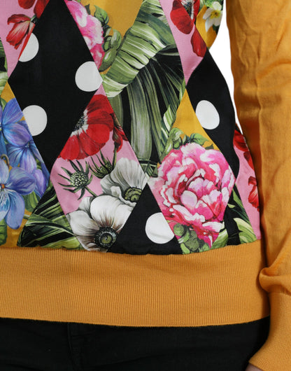 Dolce &amp; Gabbana – Mehrfarbiger Henley-Pullover aus Kaschmir mit Patchwork