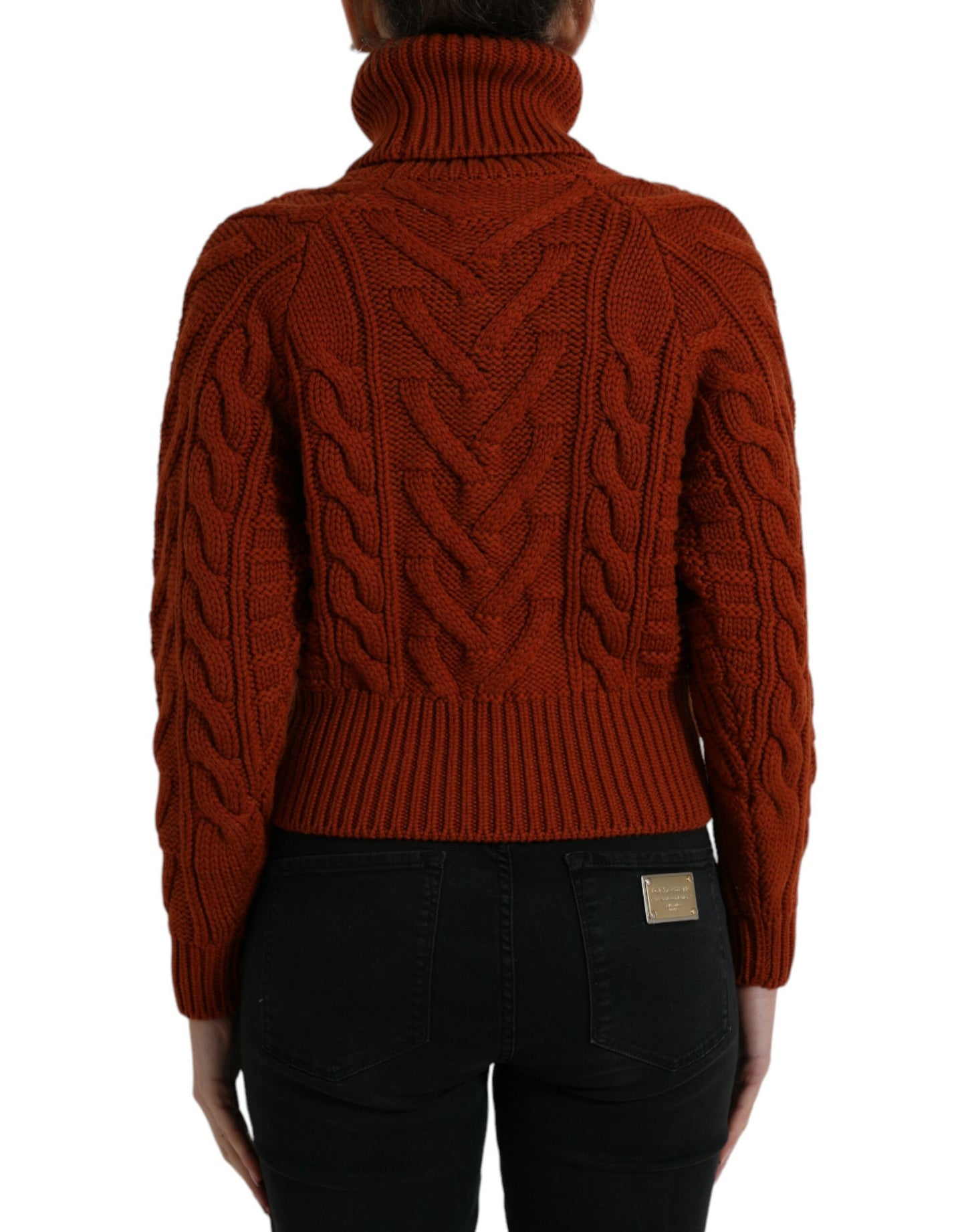 Dolce &amp; Gabbana – Brauner Rollkragenpullover aus Wollstrick
