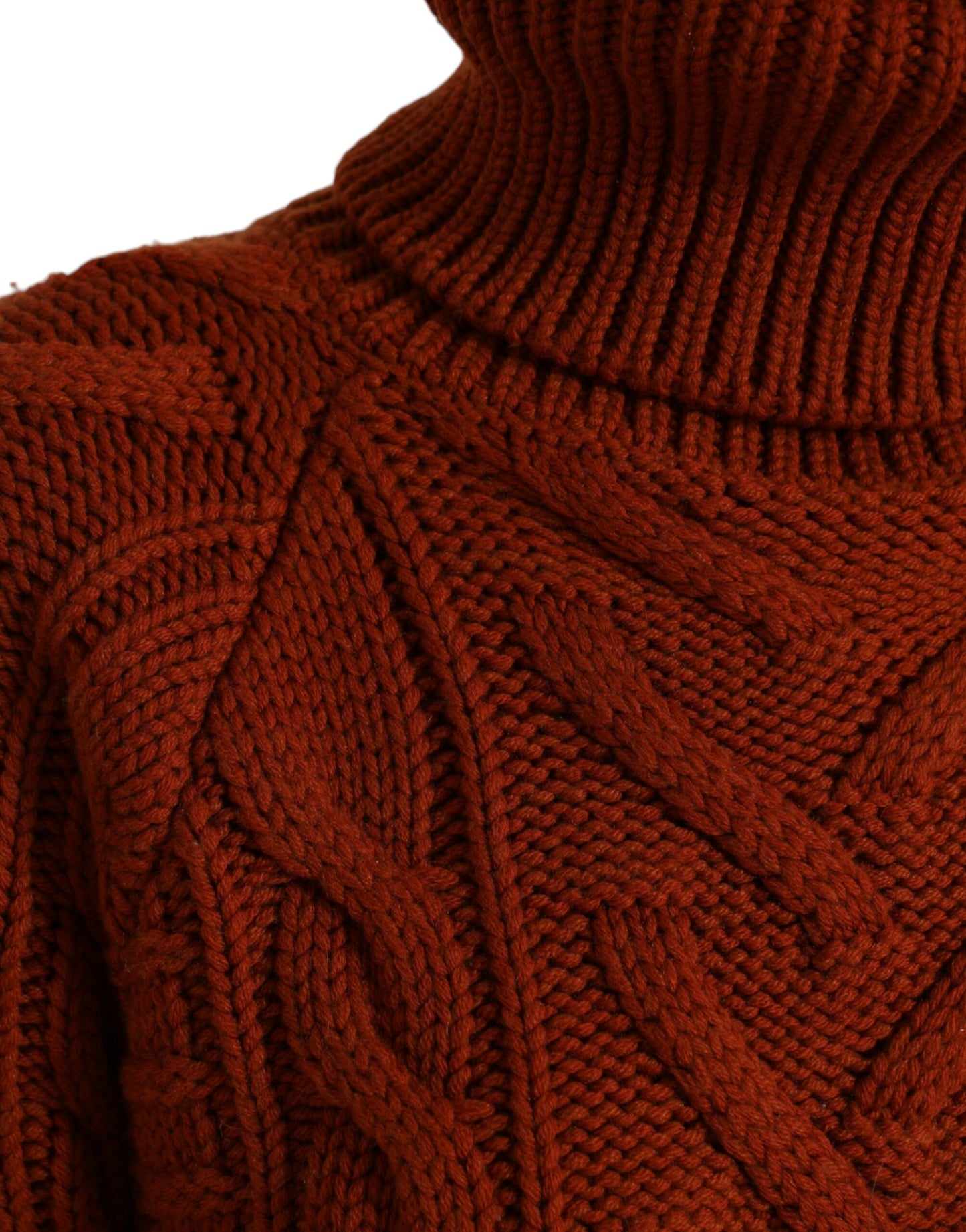 Dolce &amp; Gabbana – Brauner Rollkragenpullover aus Wollstrick