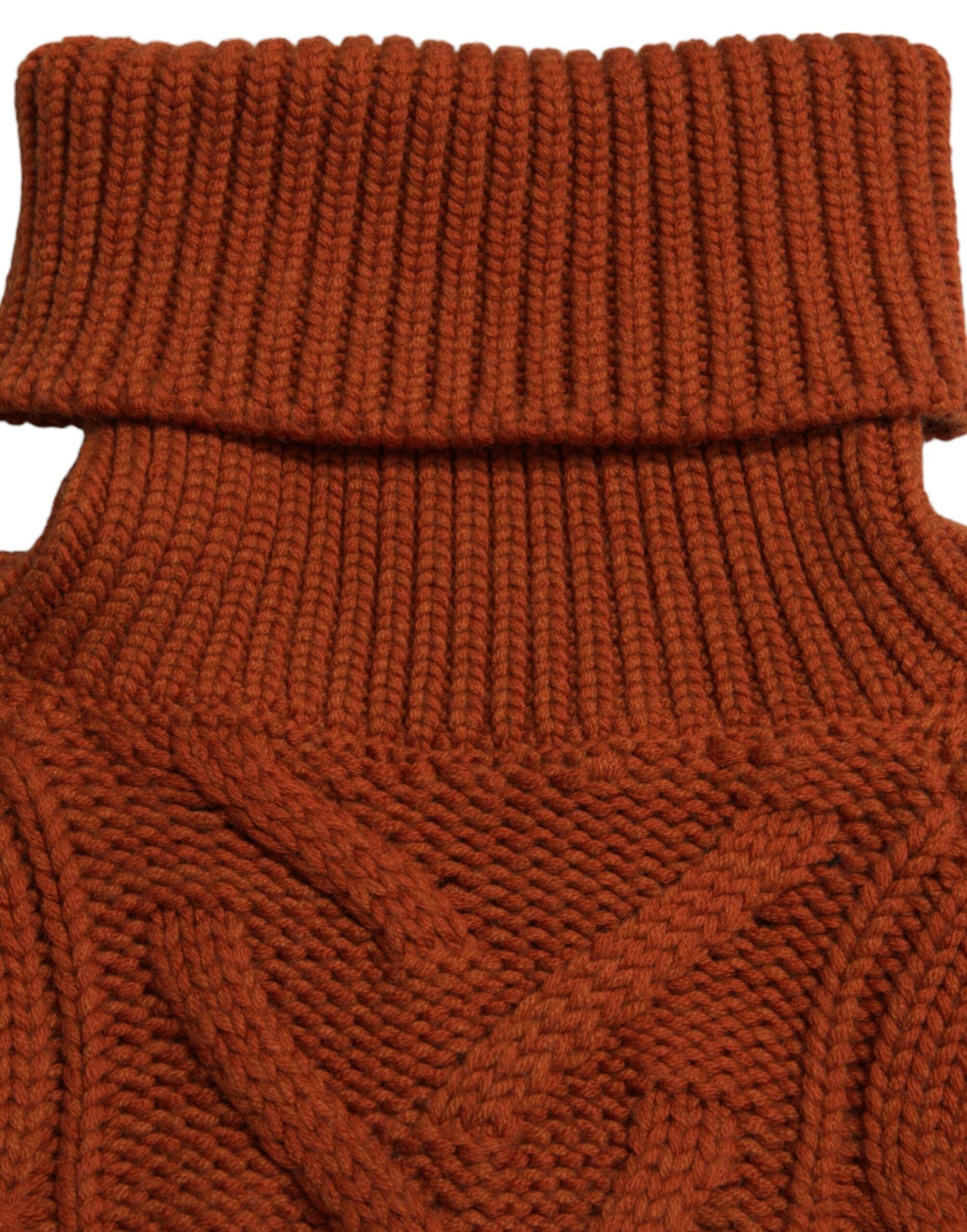 Dolce &amp; Gabbana – Brauner Rollkragenpullover aus Wollstrick
