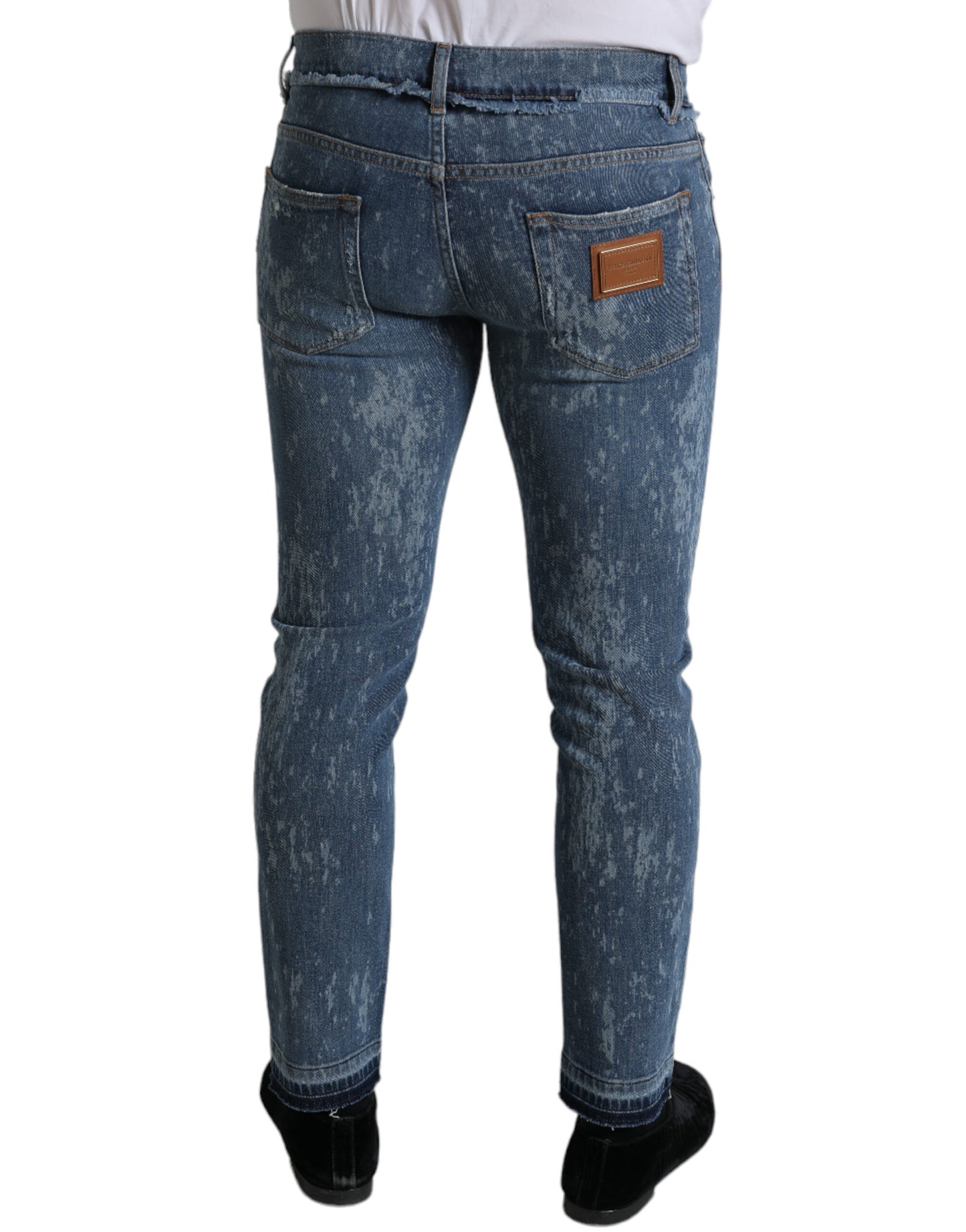 Dolce &amp; Gabbana Blue Washed Skinny Cotton Stretch Denim Jeans