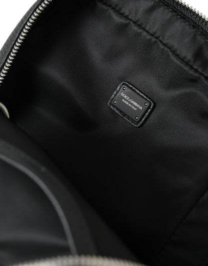Dolce &amp; Gabbana – Palermo-Rucksacktasche mit Logo aus schwarzem Kalbsleder