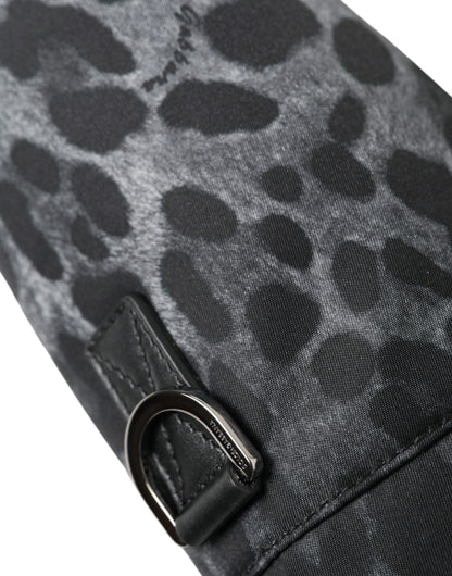 Dolce &amp; Gabbana – Runde, schmale Tragetasche mit Flaschenhalter und schwarzem Leopardenmuster