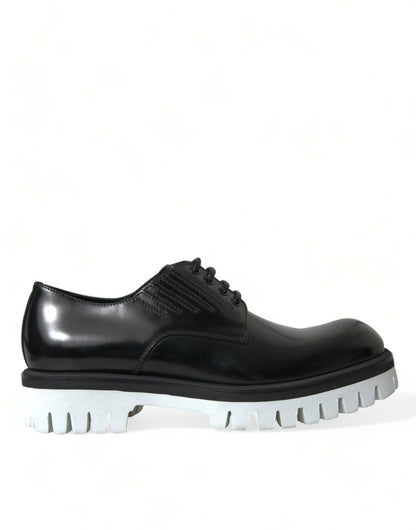 Dolce &amp; Gabbana – Derby-Schnürschuhe aus schwarzem und weißem Leder