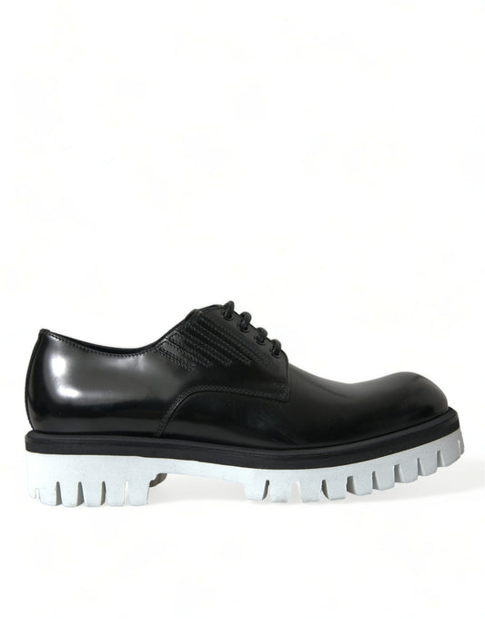 Dolce &amp; Gabbana – Derby-Schnürschuhe aus schwarzem und weißem Leder