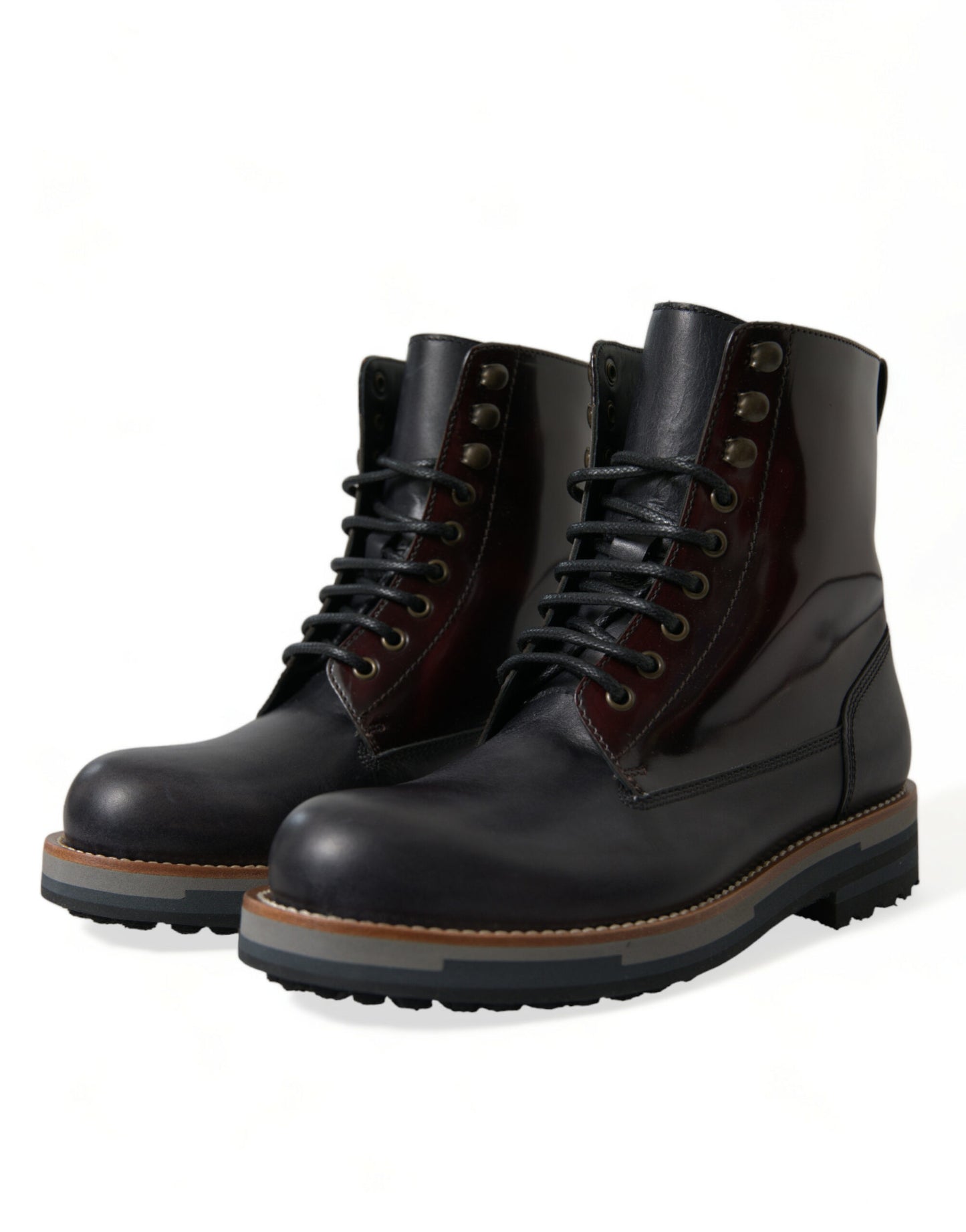 Dolce &amp; Gabbana – Militärstiefel aus schwarzem Leder