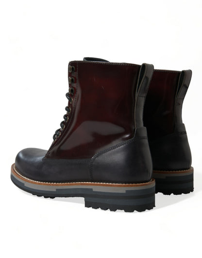 Dolce &amp; Gabbana – Militärstiefel aus schwarzem Leder