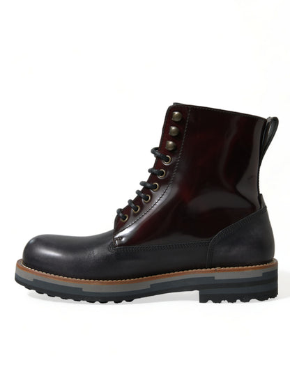 Dolce &amp; Gabbana – Militärstiefel aus schwarzem Leder