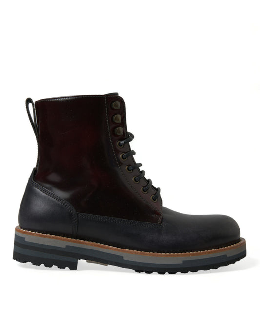 Dolce &amp; Gabbana – Militärstiefel aus schwarzem Leder