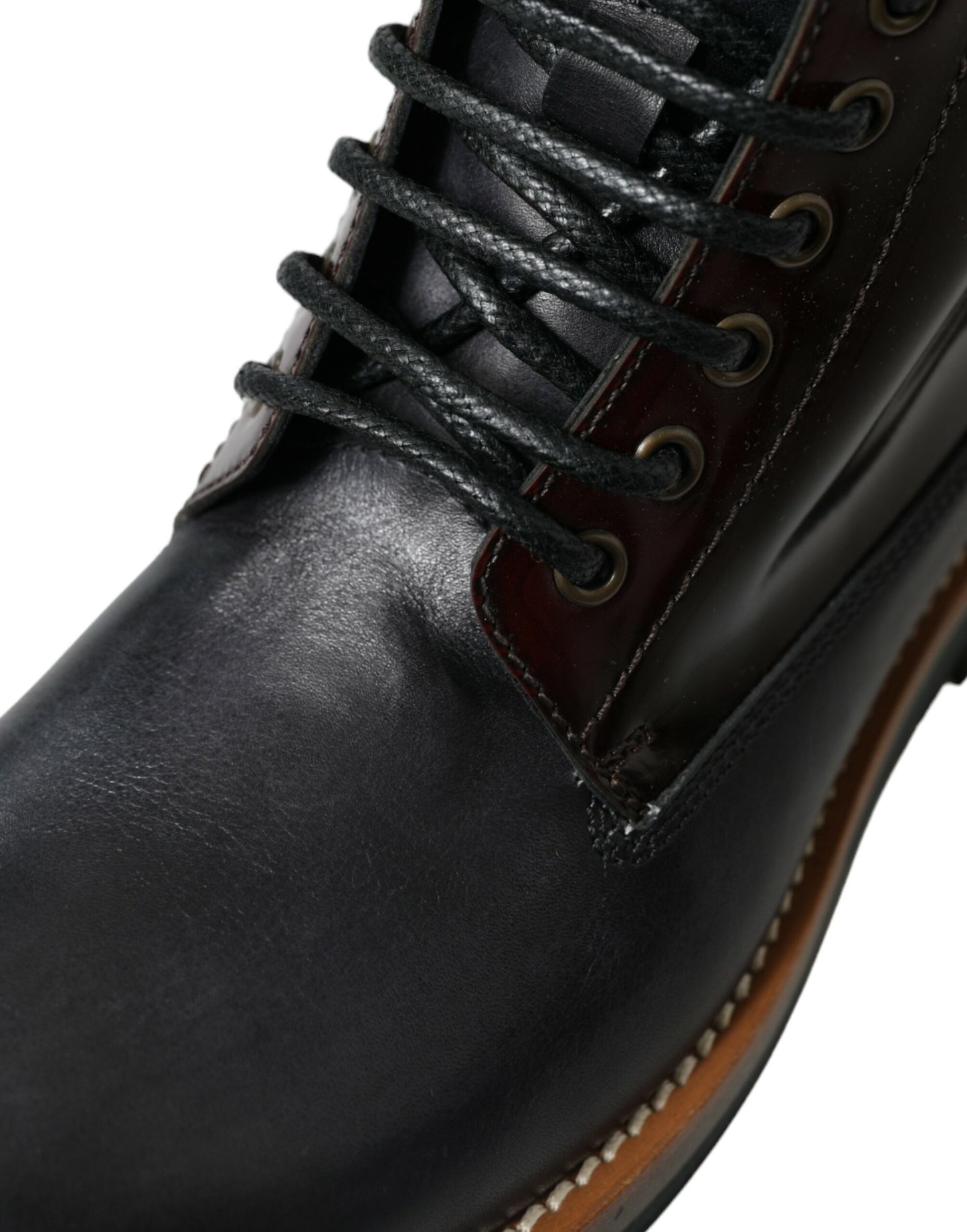 Dolce &amp; Gabbana – Militärstiefel aus schwarzem Leder