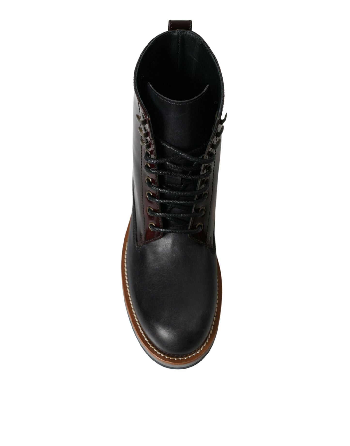 Dolce &amp; Gabbana – Militärstiefel aus schwarzem Leder