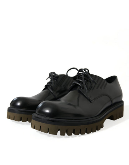 Dolce &amp; Gabbana – Derby-Schnürschuhe aus schwarzem Leder für Herren