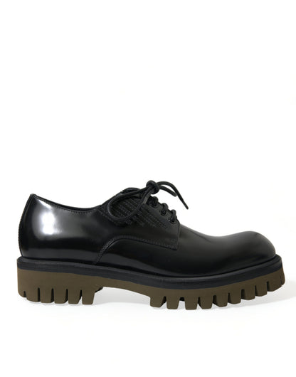 Dolce &amp; Gabbana – Derby-Schnürschuhe aus schwarzem Leder für Herren