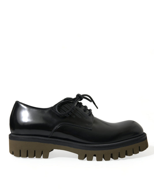 Dolce &amp; Gabbana – Derby-Schnürschuhe aus schwarzem Leder für Herren