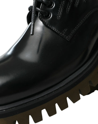 Dolce &amp; Gabbana – Derby-Schnürschuhe aus schwarzem Leder für Herren