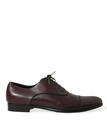 Dolce &amp; Gabbana – Formelle Derby-Schuhe aus bordeauxfarbenem Leder für Herren