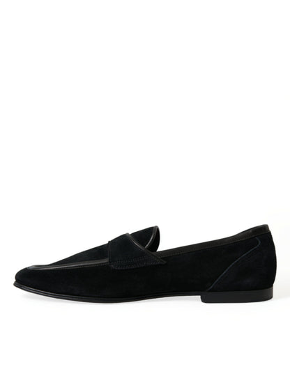 Dolce &amp; Gabbana – Slipper-Loafer aus schwarzem Samt
