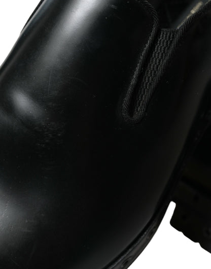 Dolce &amp; Gabbana – Schwarze Loafer aus Leder mit Nieten