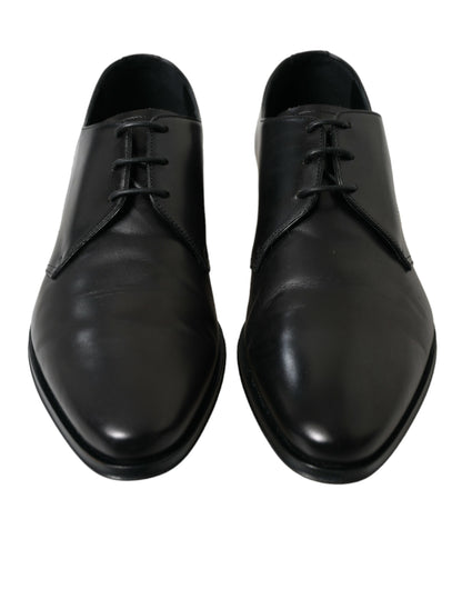 Dolce &amp; Gabbana – Formelle Derby-Schuhe aus schwarzem Leder mit Schnürung