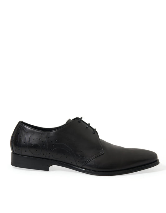 Dolce &amp; Gabbana – Formelle Derby-Schuhe aus schwarzem Leder mit Schnürung