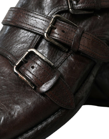 Dolce &amp; Gabbana – Formelle Schuhe mit braunem Lederriemen
