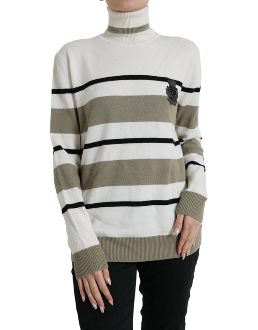 Dolce &amp; Gabbana – Pullover aus Wolle mit mehrfarbigem Streifenlogo