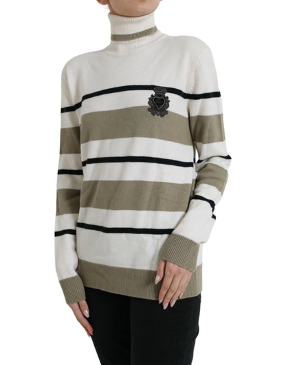 Dolce &amp; Gabbana – Pullover aus Wolle mit mehrfarbigem Streifenlogo