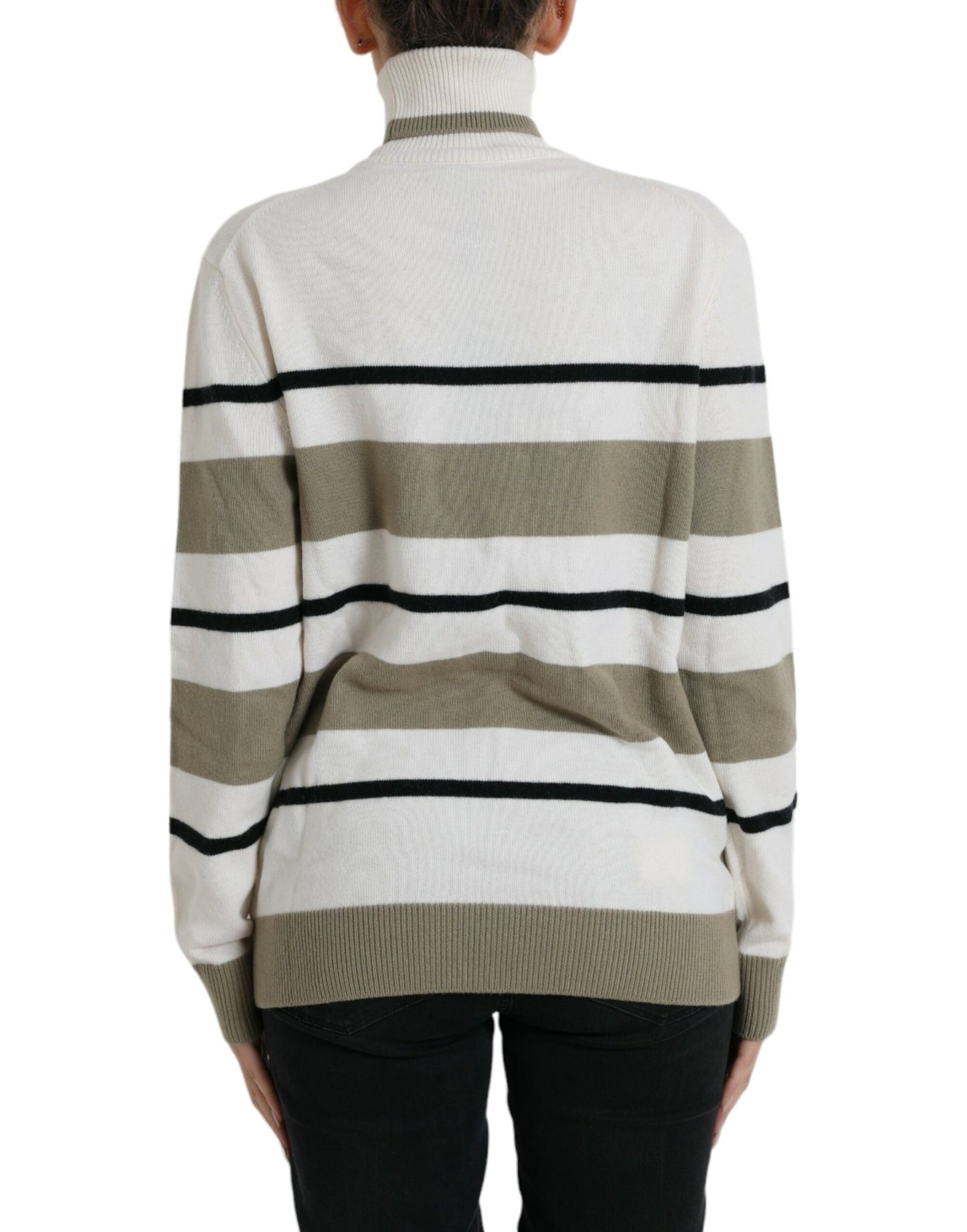 Dolce &amp; Gabbana – Pullover aus Wolle mit mehrfarbigem Streifenlogo