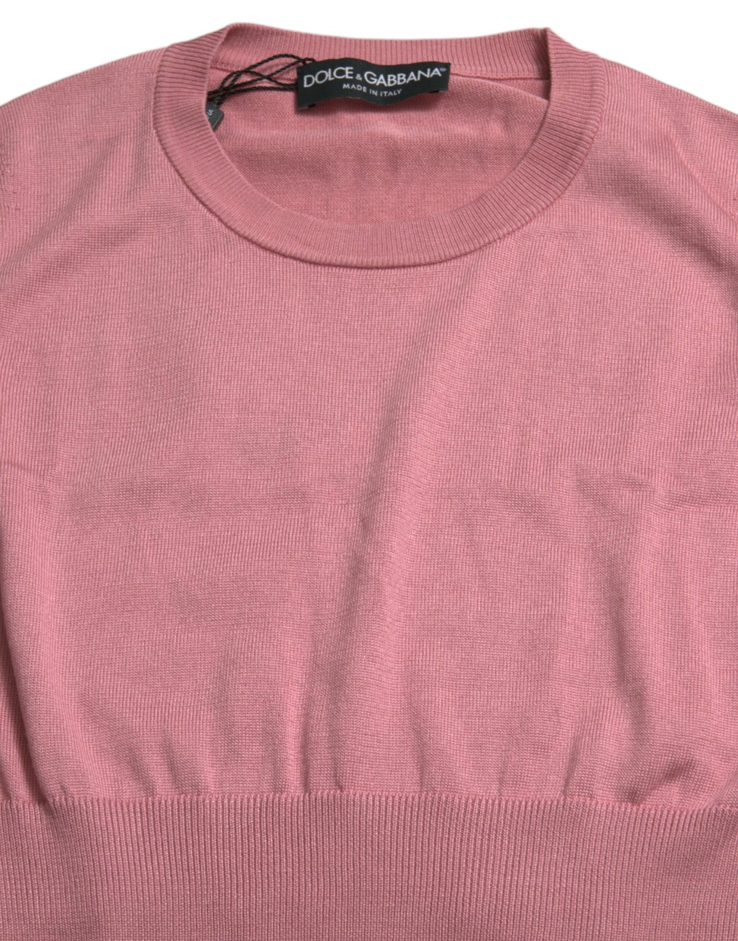 Dolce &amp; Gabbana Pink Crew Neck Cropped Sleeveless Tank Top