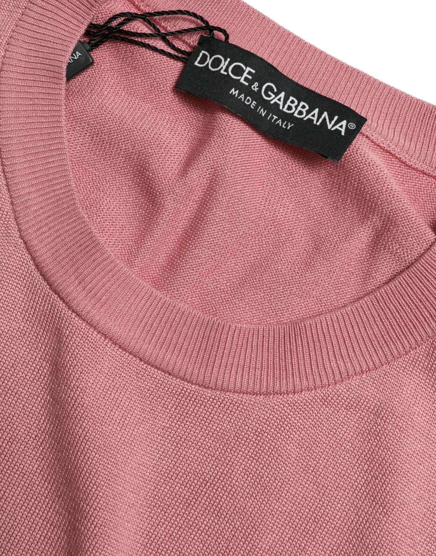 Dolce &amp; Gabbana Pink Crew Neck Cropped Sleeveless Tank Top