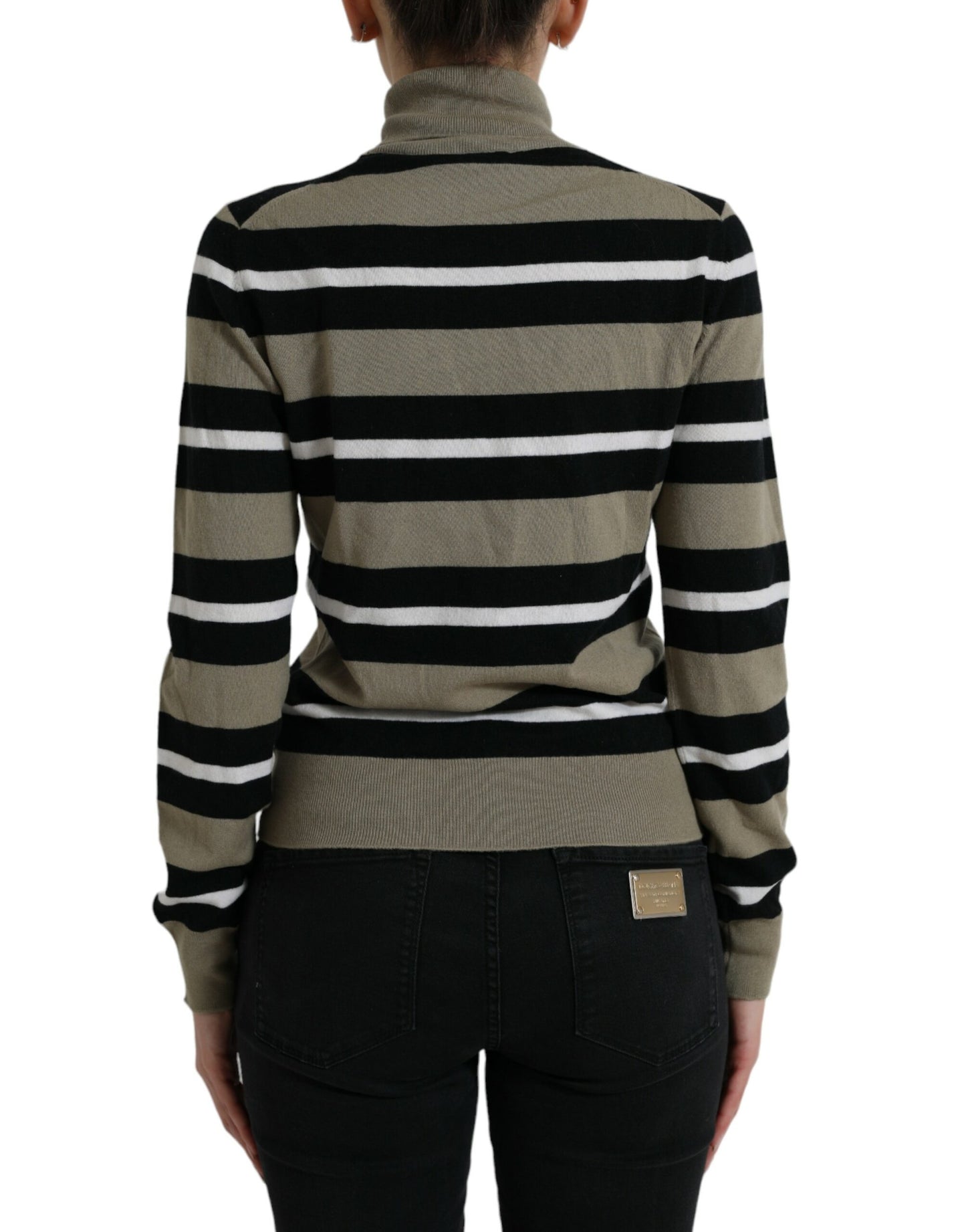 Dolce &amp; Gabbana – Pullover aus Wolle mit mehrfarbigem Streifenlogo