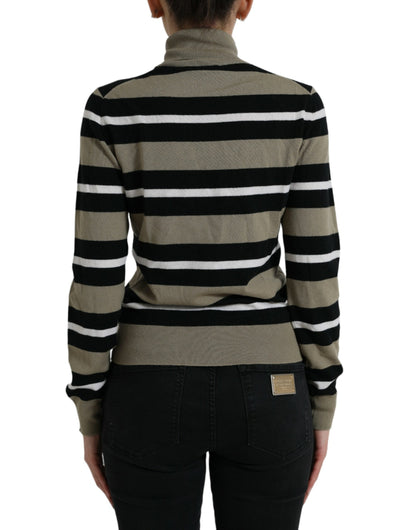 Dolce &amp; Gabbana – Pullover aus Wolle mit mehrfarbigem Streifenlogo