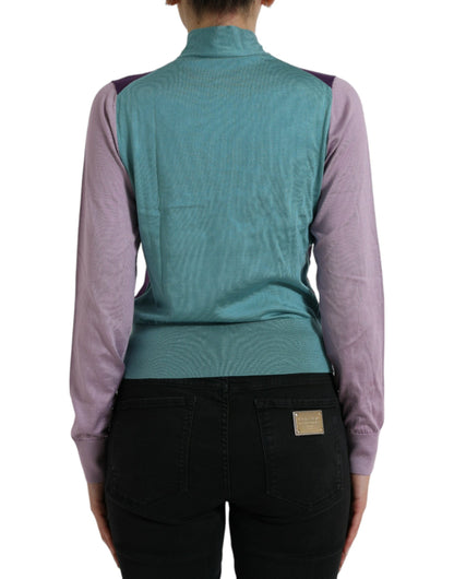 Dolce &amp; Gabbana – Mehrfarbiger Pullover mit Schleifenverschluss