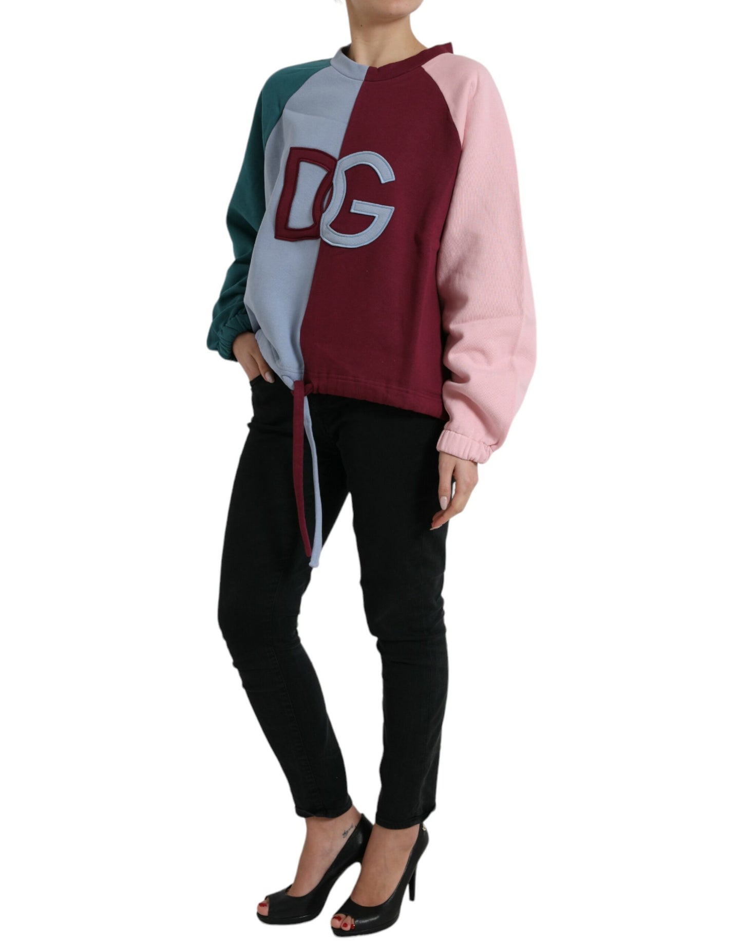 Dolce &amp; Gabbana Mehrfarbiger Pullover mit Rundhalsausschnitt aus Baumwolle