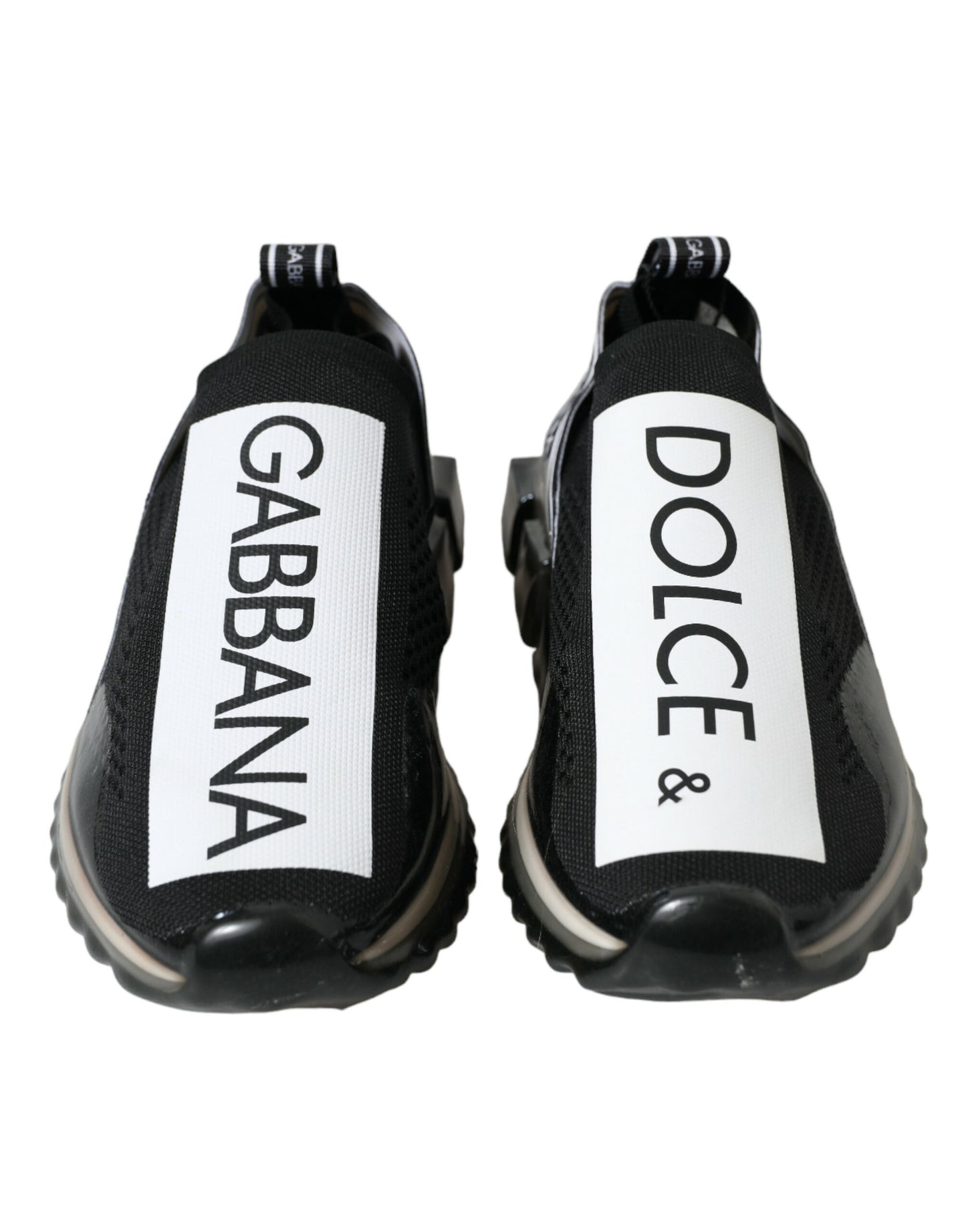 Dolce &amp; Gabbana Schwarz-Weiß Slip-On Sneakers Sorrento Schuhe