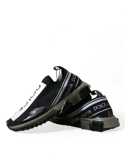 Dolce &amp; Gabbana Schwarz-Weiß Slip-On Sneakers Sorrento Schuhe
