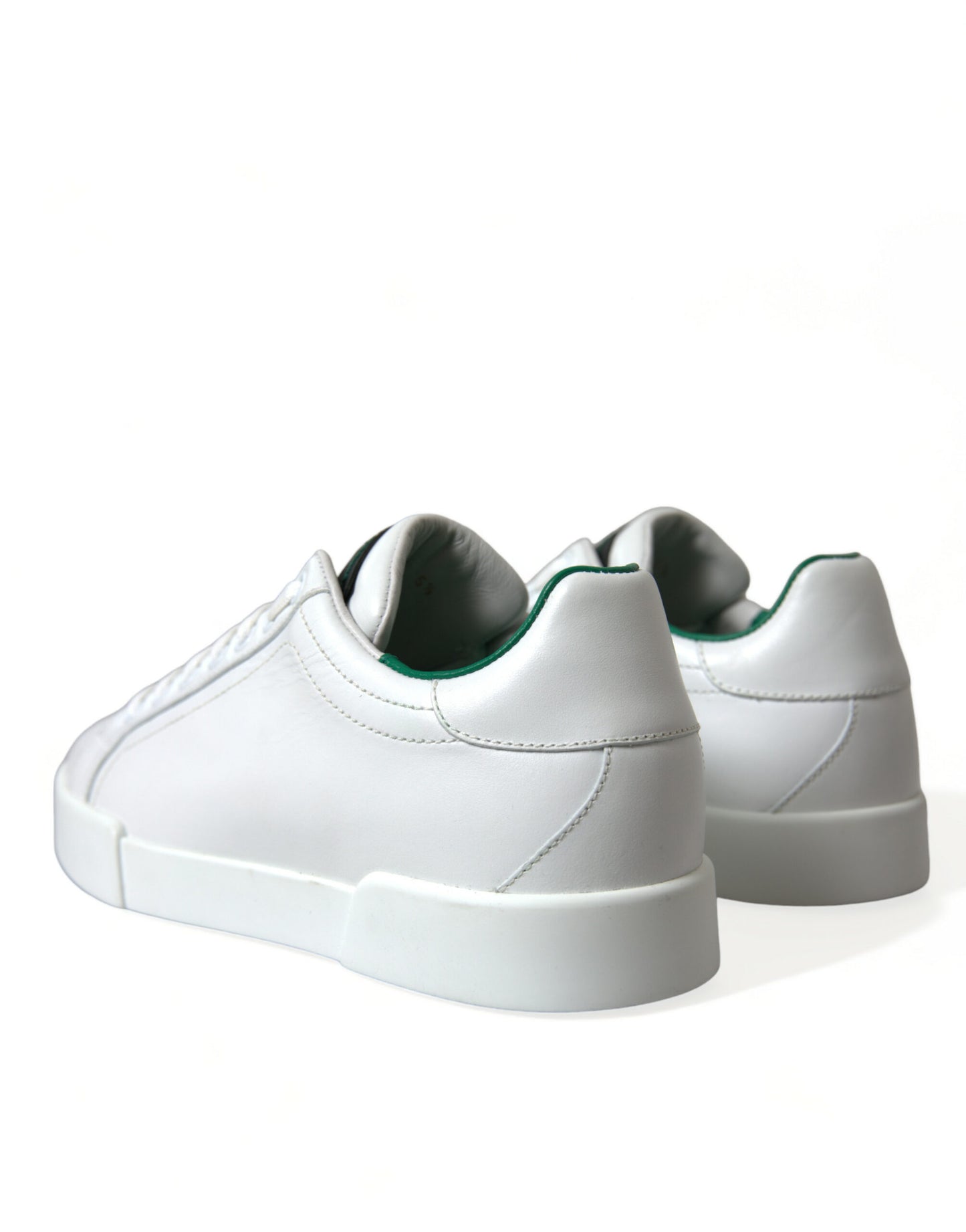 Dolce &amp; Gabbana Weiß Grün Leder Portofino Sneakers Schuhe