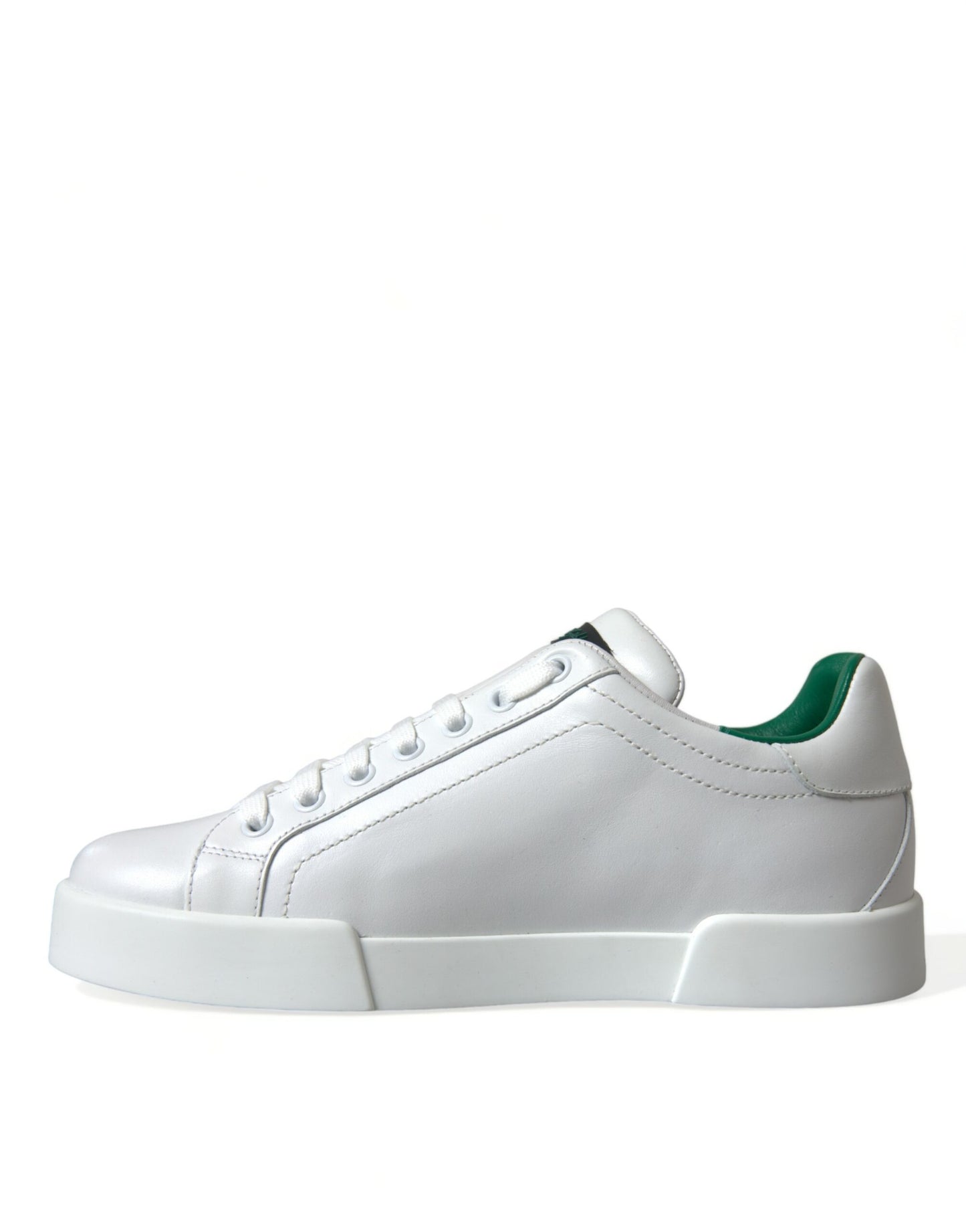 Dolce &amp; Gabbana Weiß Grün Leder Portofino Sneakers Schuhe